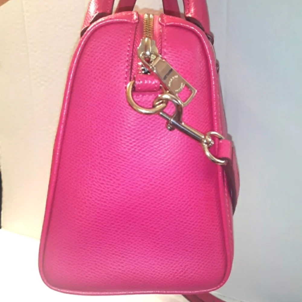 ☆Gorgeous ☆Brand New COACH Ruby Pink Leather Mini Bennett Satchel X-Body - Picture 9 of 16
